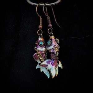 Vintage Fancy Fish Dangle Earrings